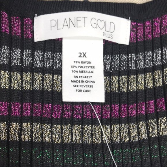 Planet Gold Plus Derek Heart Trendy Metallic-Stripe Bodycon Dress - Picture 5 of 6